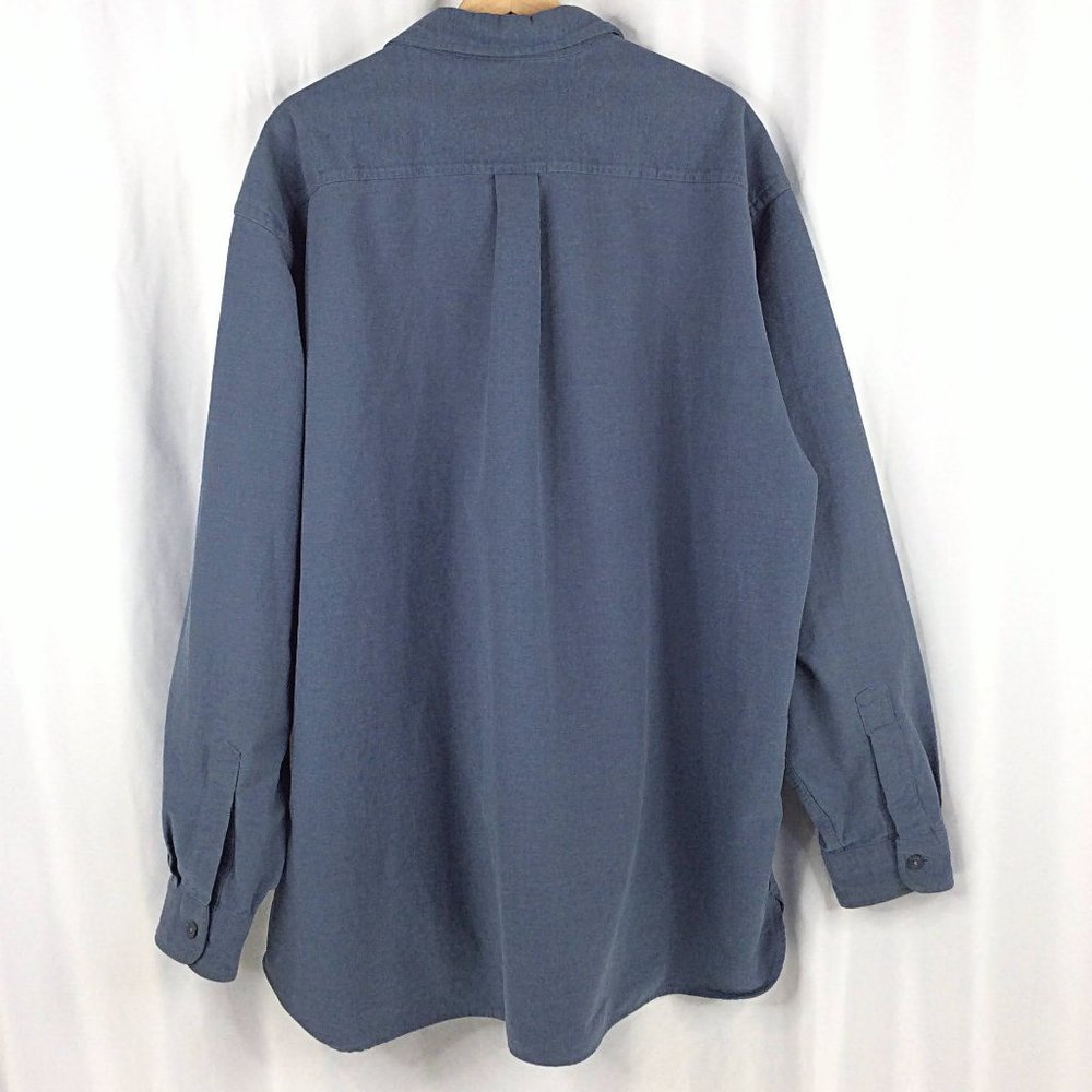 LL Bean Shirt Mens Size XXL Tall Blue Long Sleeve Button Down Heavy Duty - Picture 2 of 5